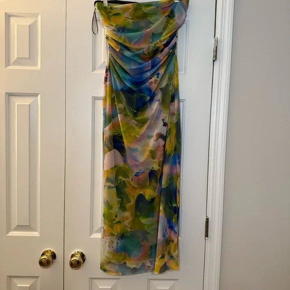 Zara Multicolor Strapless Dress - Picture 5 of 8